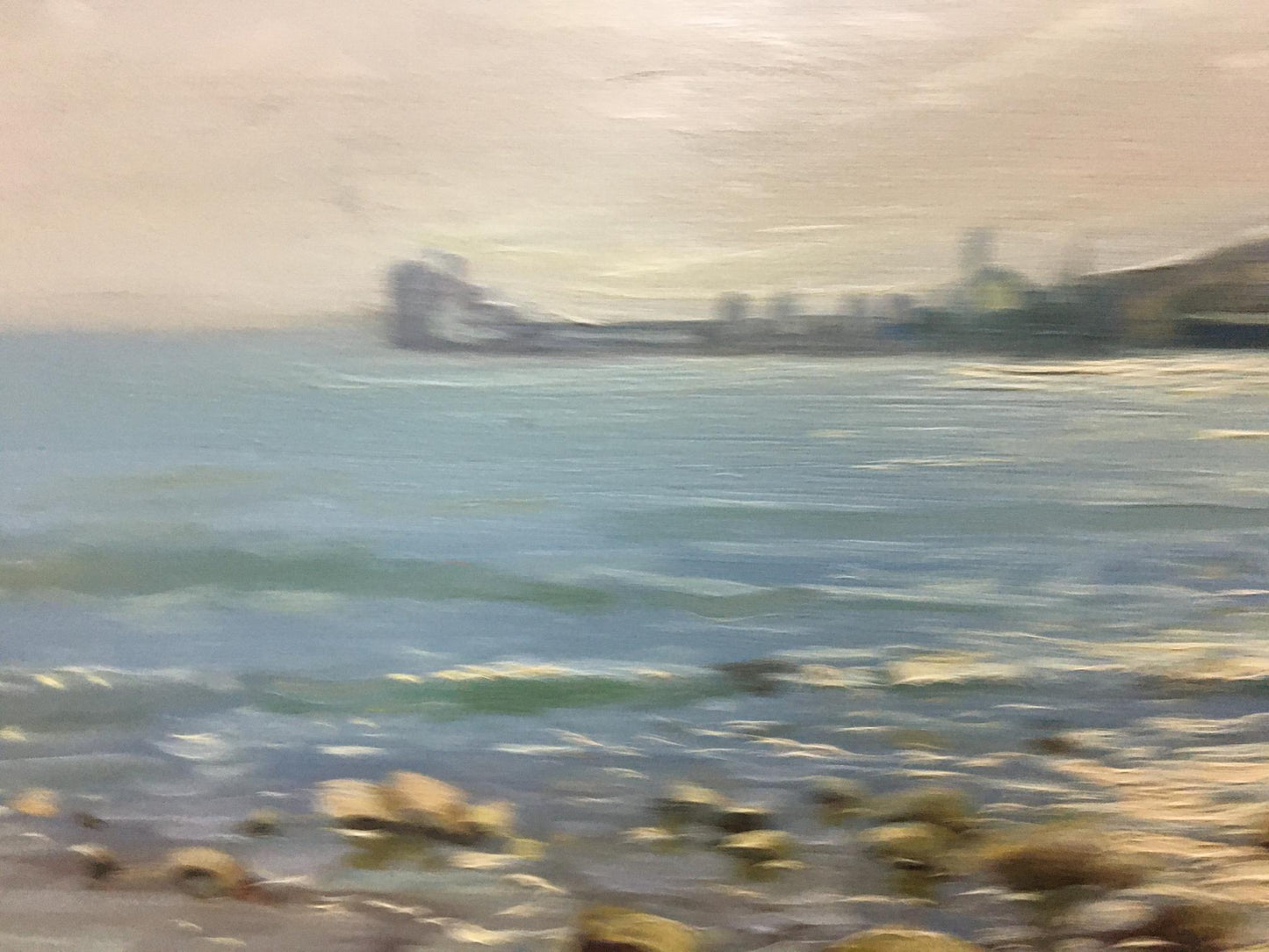 Blurry impressionistic oil painting Near the shore by Miroshnik Konstantin Vyacheslavovich