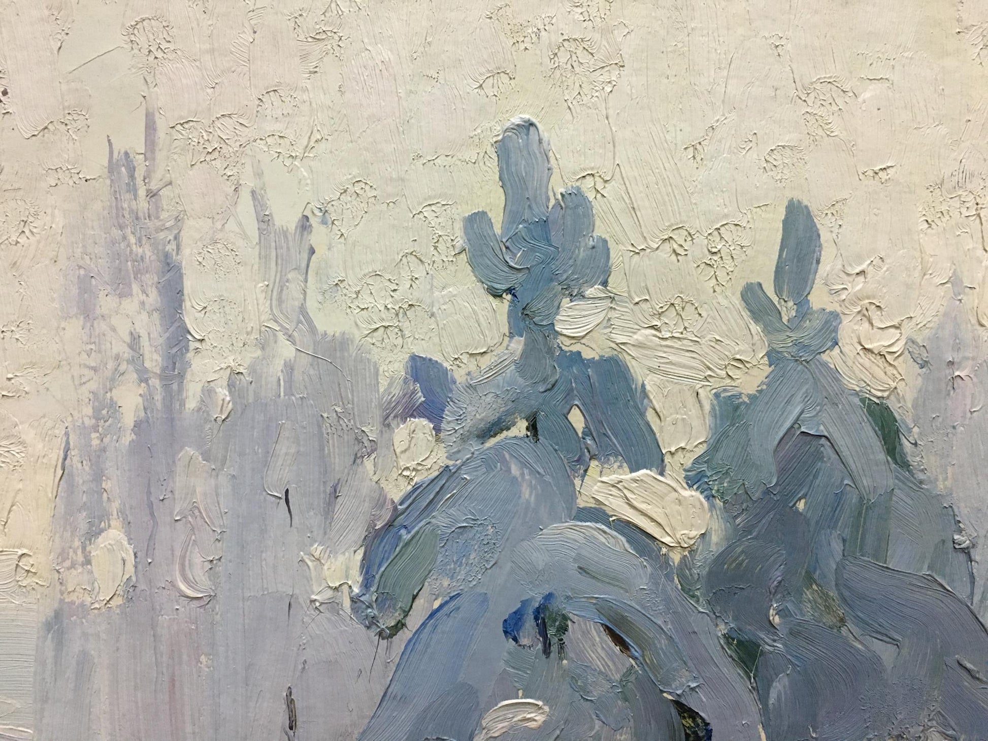 Oil painting Winter by Petrov Georgy Petrovich in muted blues and grays