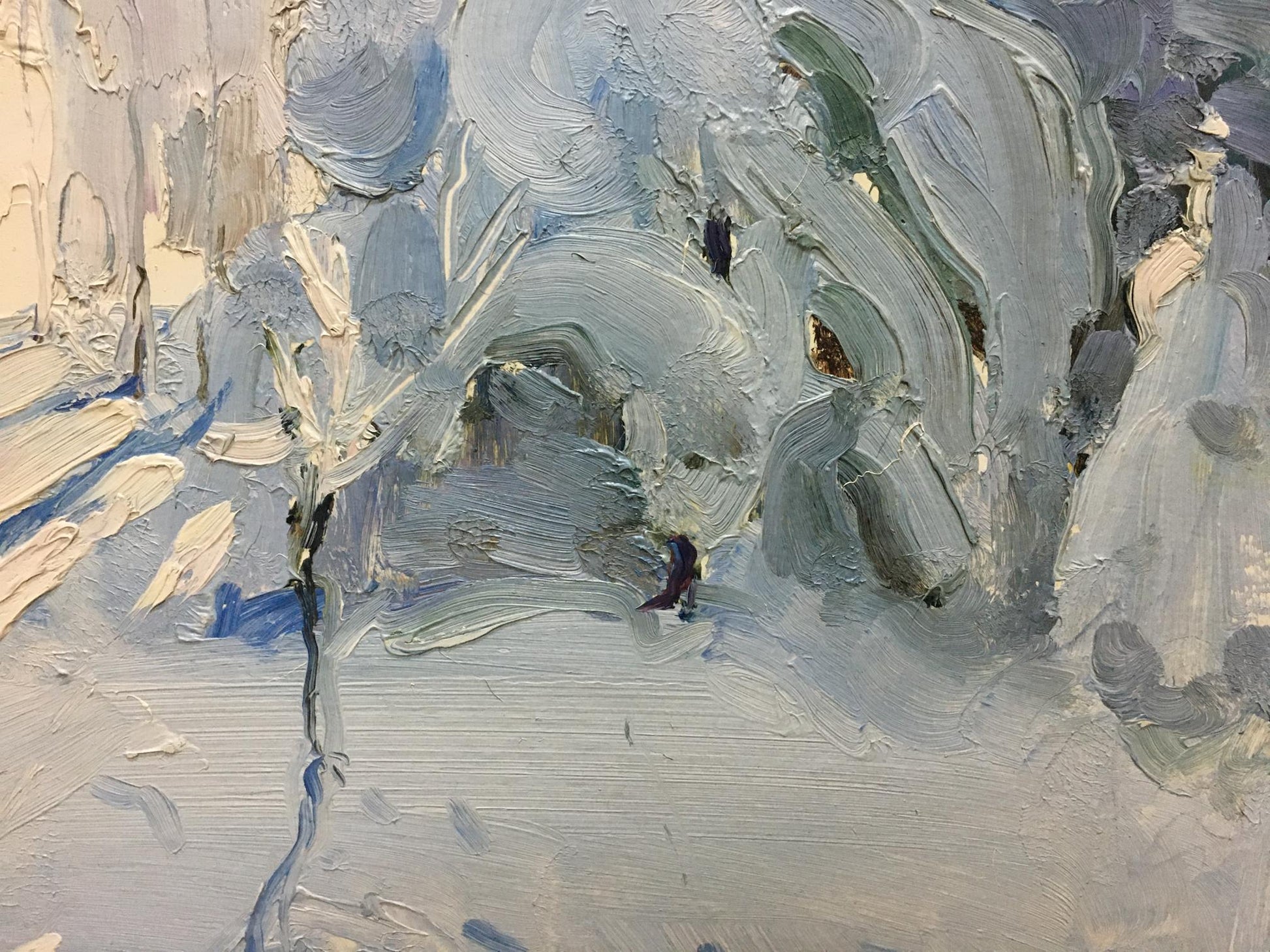 Oil painting Winter by Petrov Georgy Petrovich snowy landscape