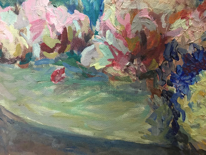 Vibrant impressionist oil painting of female figure by Valentin Dmitrievich Khrushch