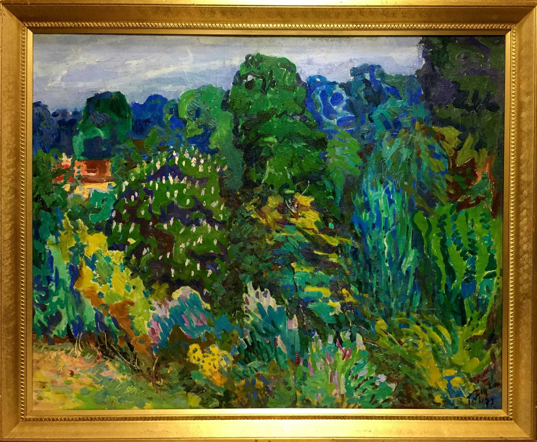 Oil painting Garden by Glushchenko Nikolay Petrovich in gilded frame