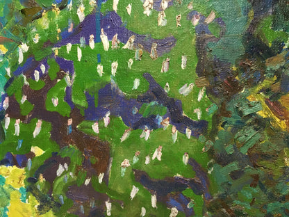 Vibrant impressionist oil painting Garden by Glushchenko Nikolay Petrovich