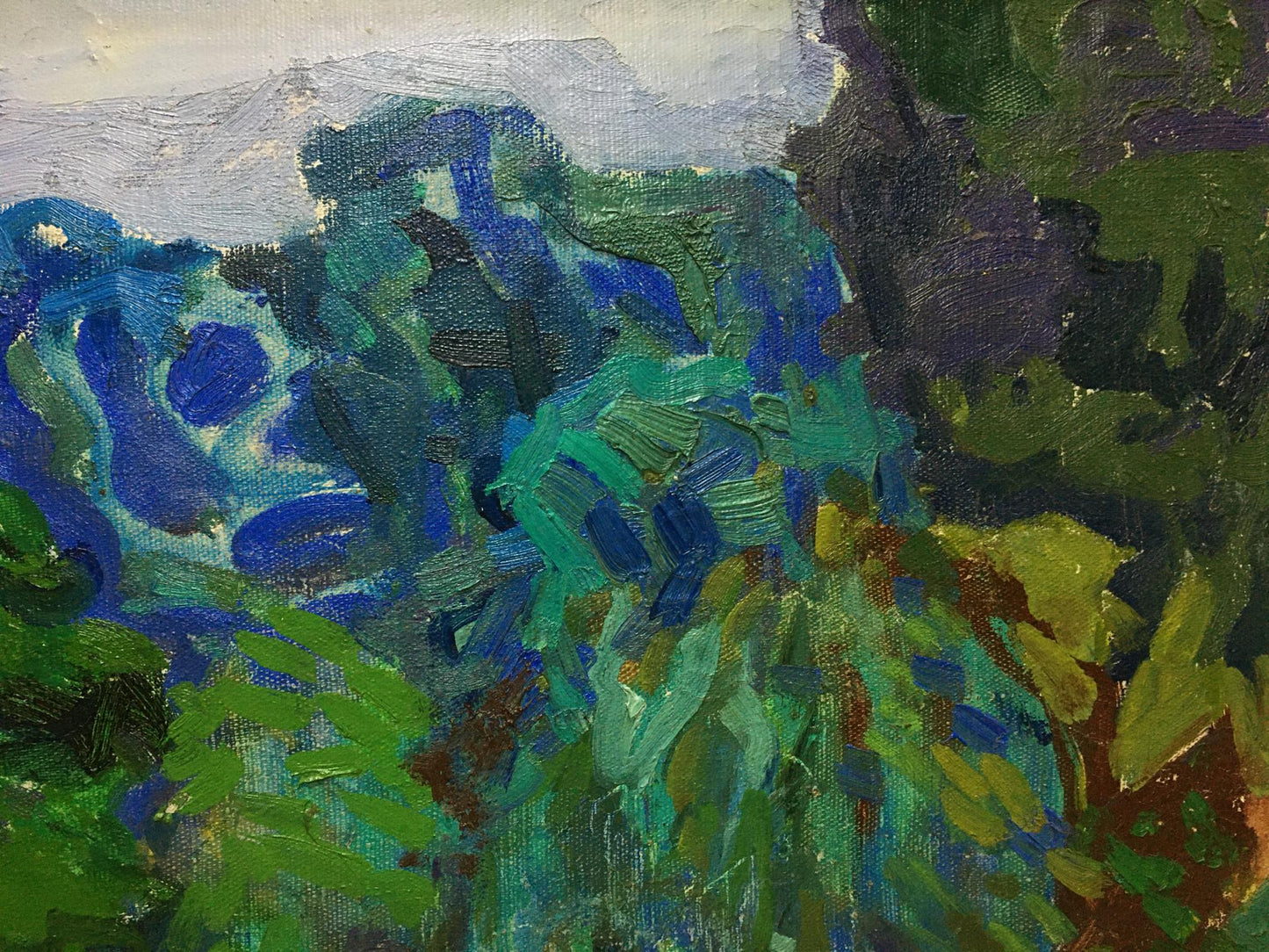 Vibrant impressionist oil painting by Glushchenko Nikolay Petrovich, Garden scene