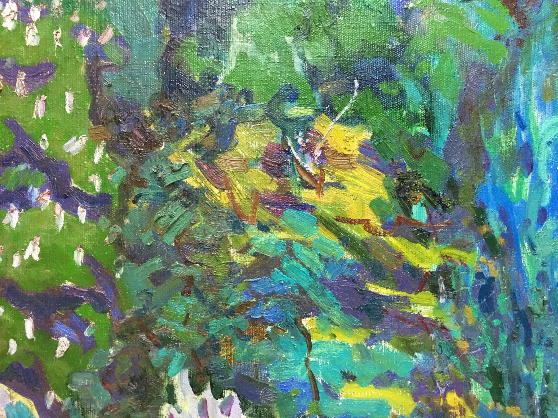 Vibrant impressionist oil painting Garden by Glushchenko Nikolay Petrovich