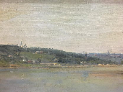 Eye of Kaluga by Fedorovich V.G., impressionistic hazy riverside oil painting