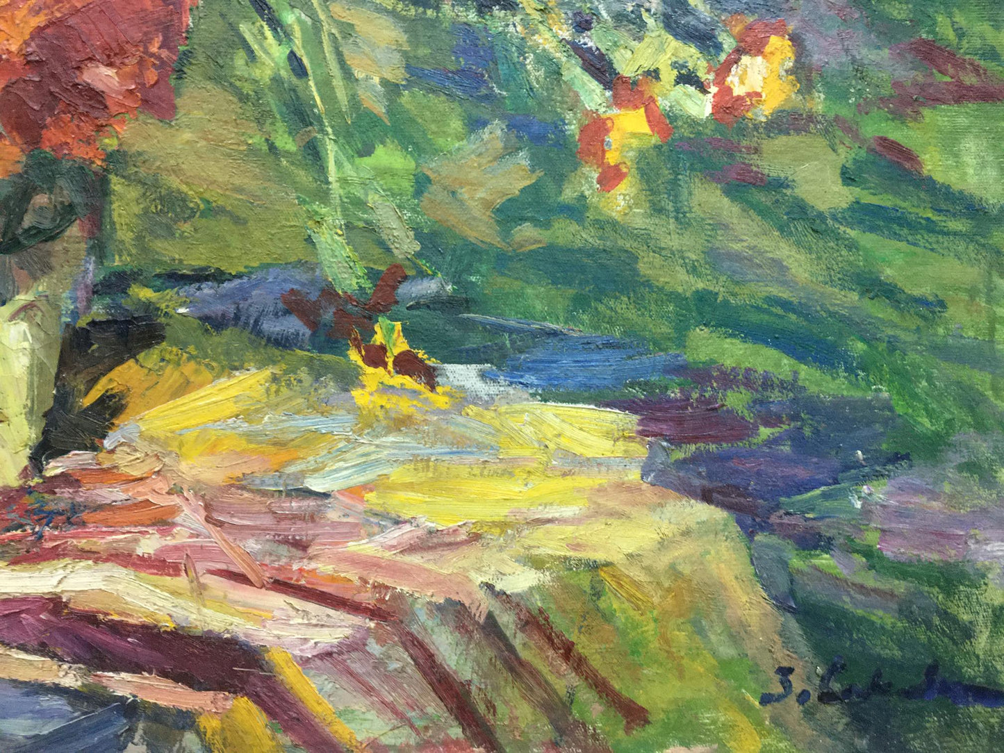 Vibrant impressionist oil painting of gorgeous flower bouquet by Zinaida Sokolova
