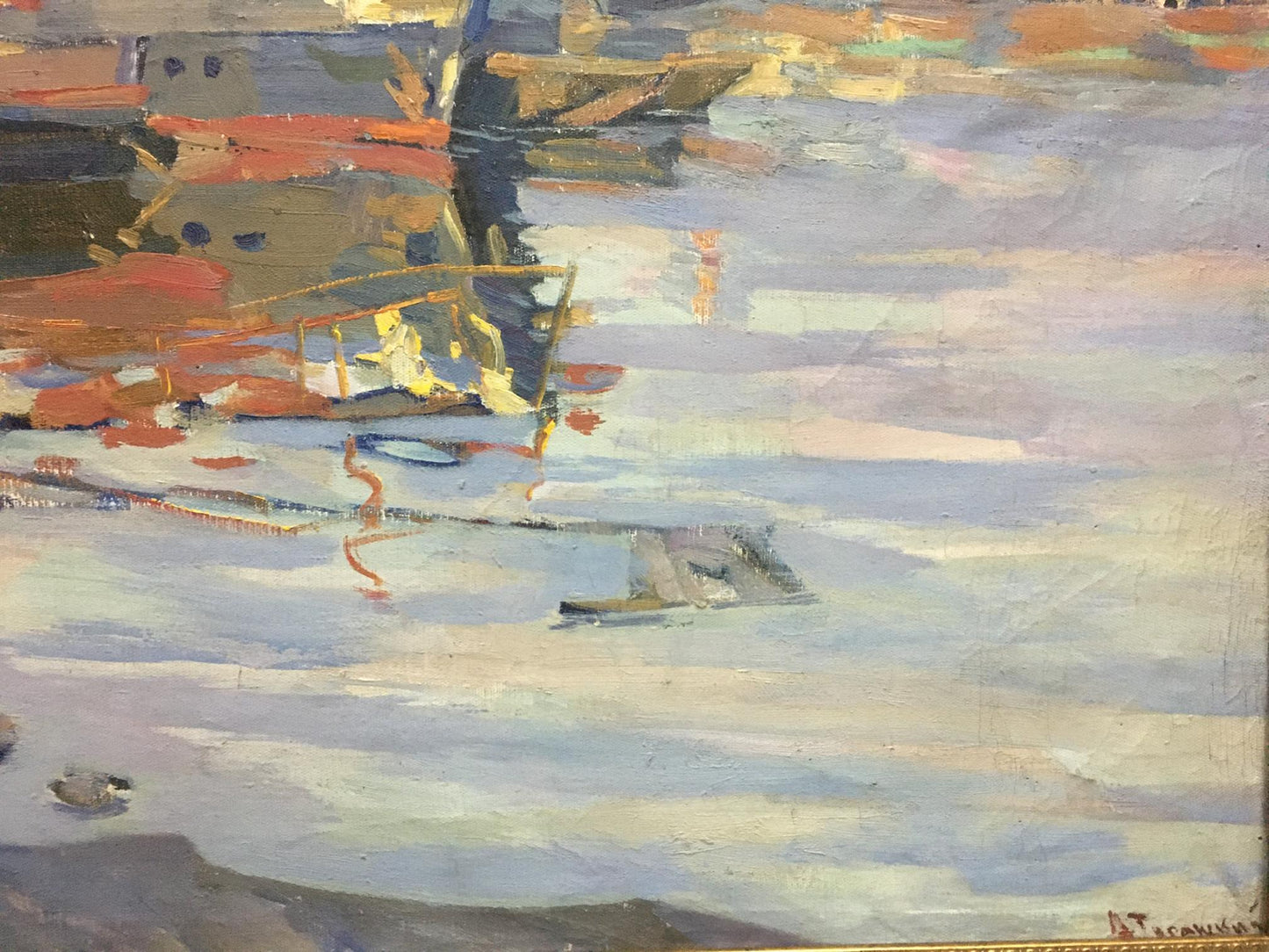 Abstract oil painting of boats by Turansky Alexander Alekseevich