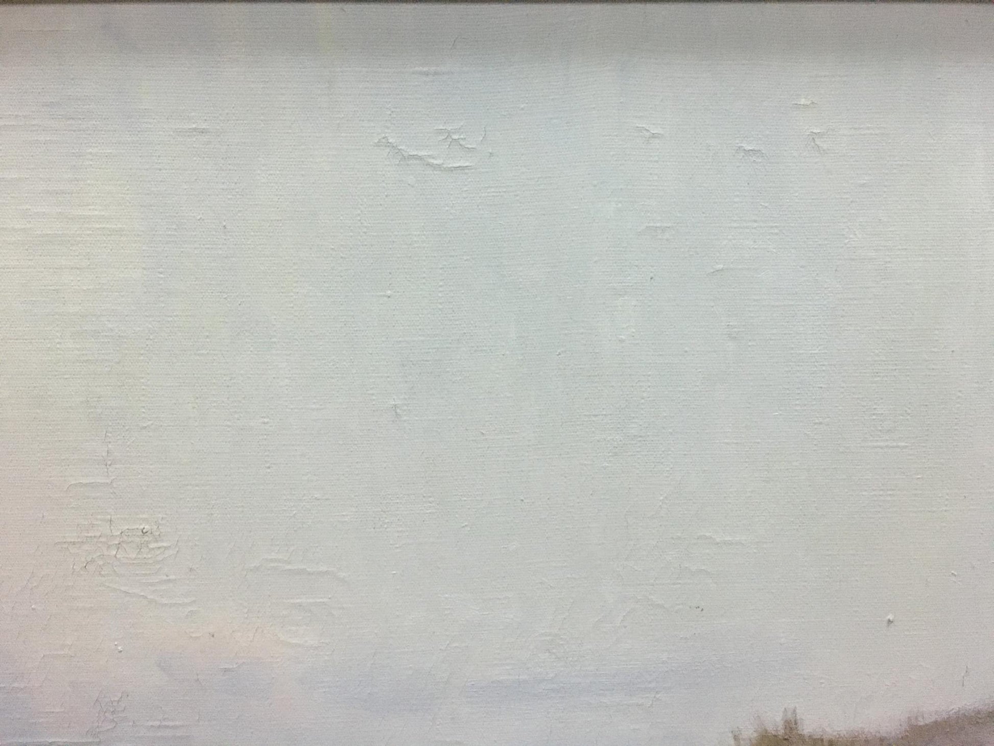 Textured off-white canvas back of Oil painting Landscape by Bezugly Daniil Ivanovich