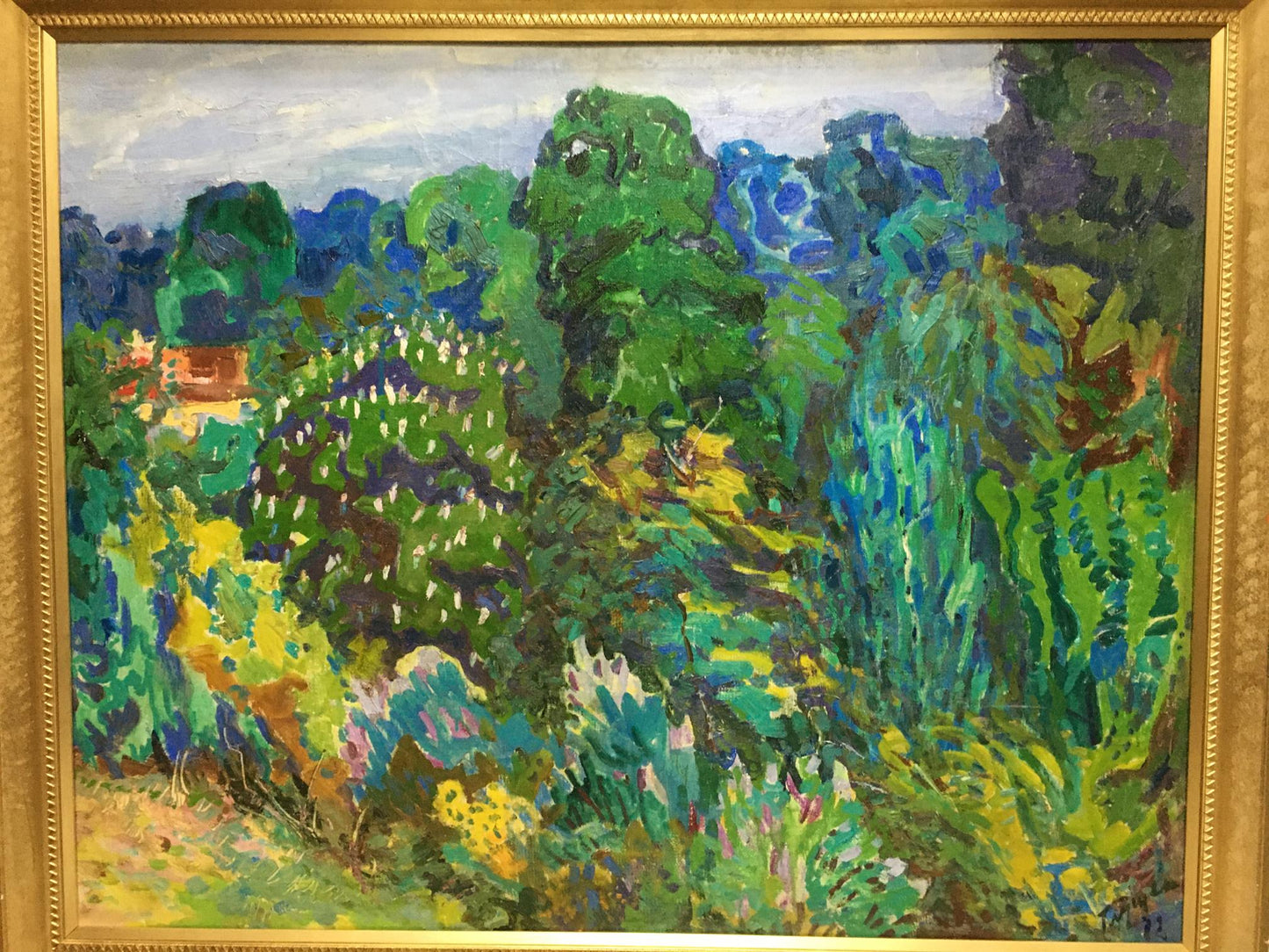 Oil painting Garden by Glushchenko Nikolay Petrovich in gold frame