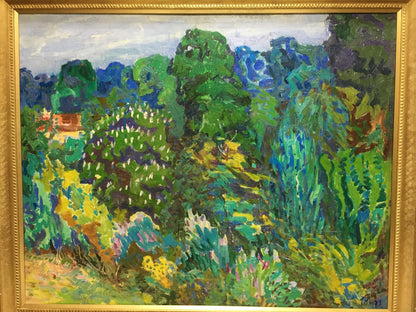 Oil painting Garden by Glushchenko Nikolay Petrovich in gold frame