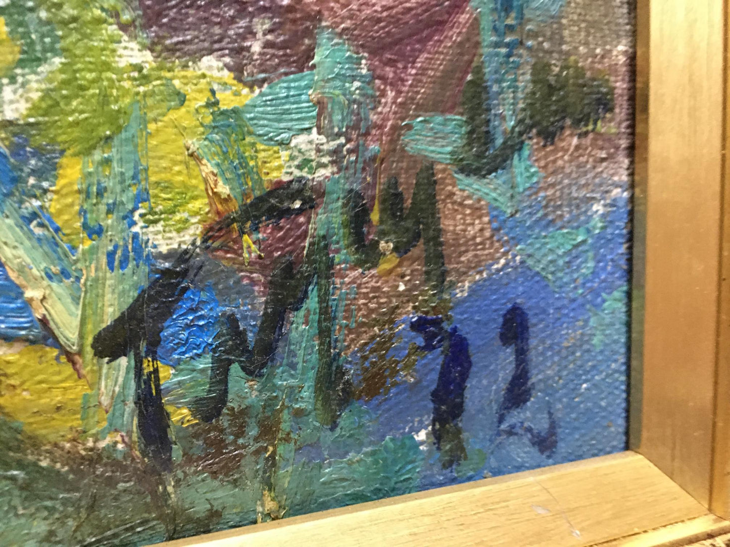 Oil painting Garden by Glushchenko Nikolay Petrovich in light wood frame
