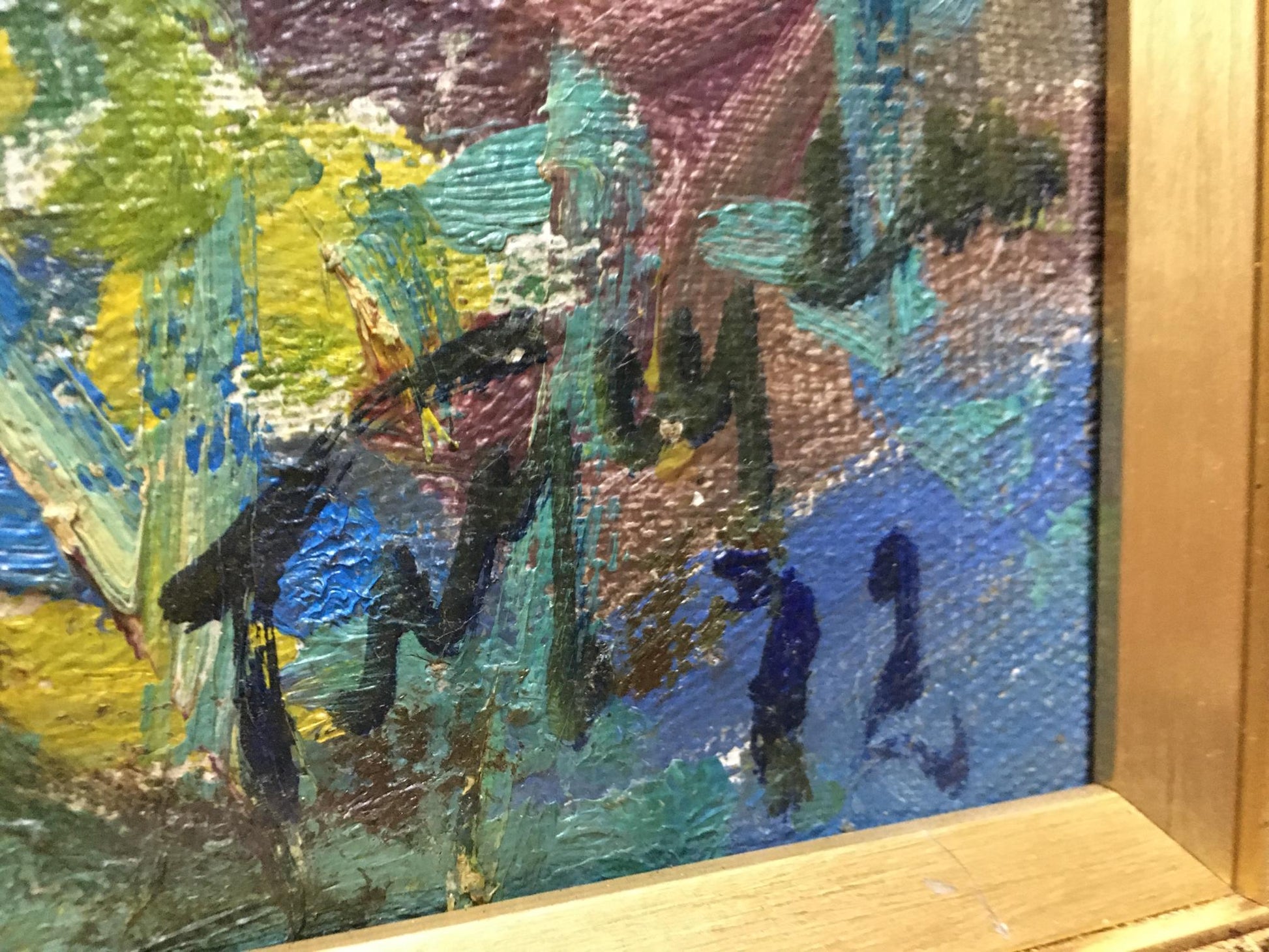 Oil painting Garden by Glushchenko Nikolay Petrovich in light wood frame