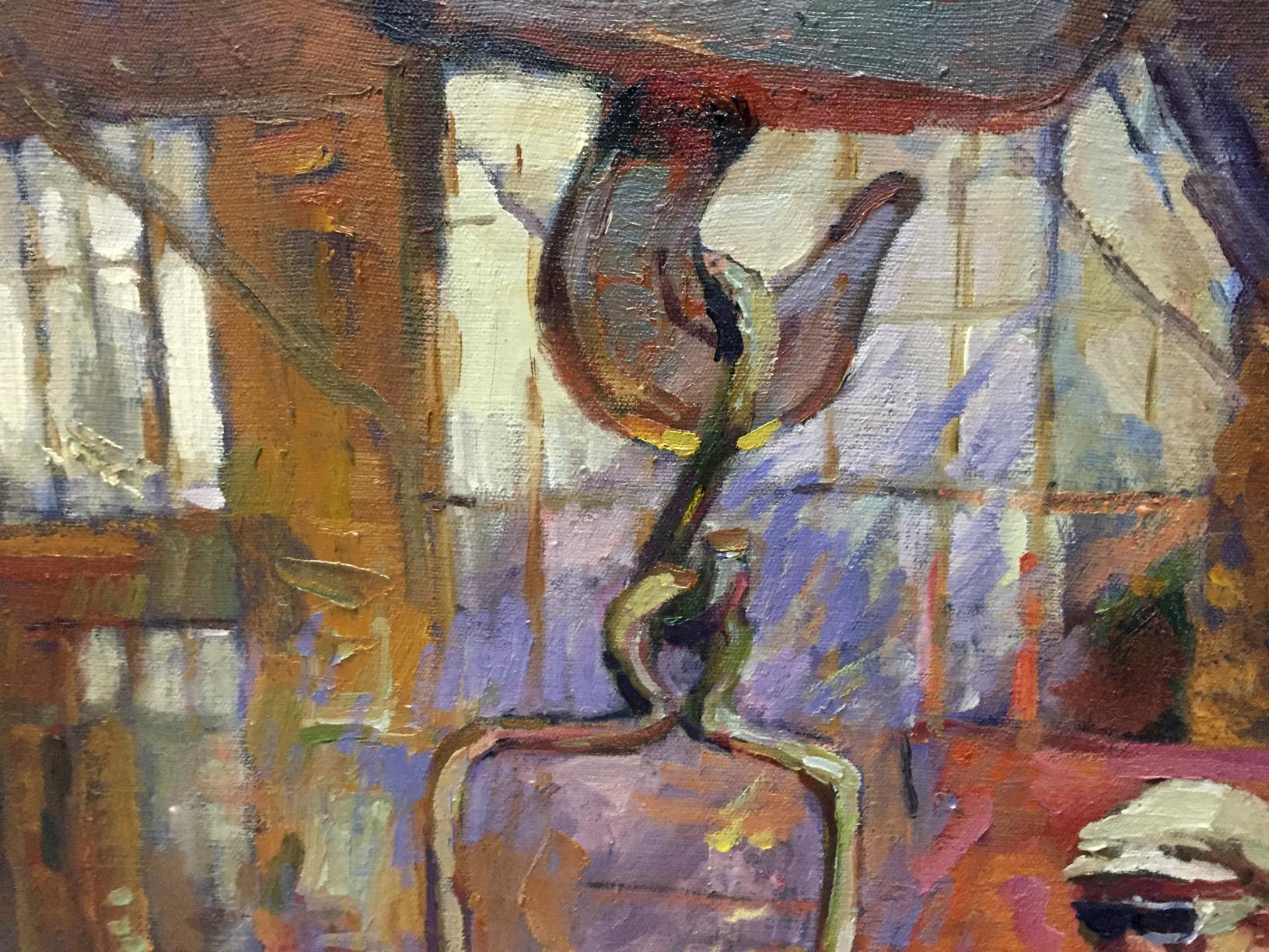 Bronze abstract teapot oil painting metal sample by Anatoly Nikitovich Yanev