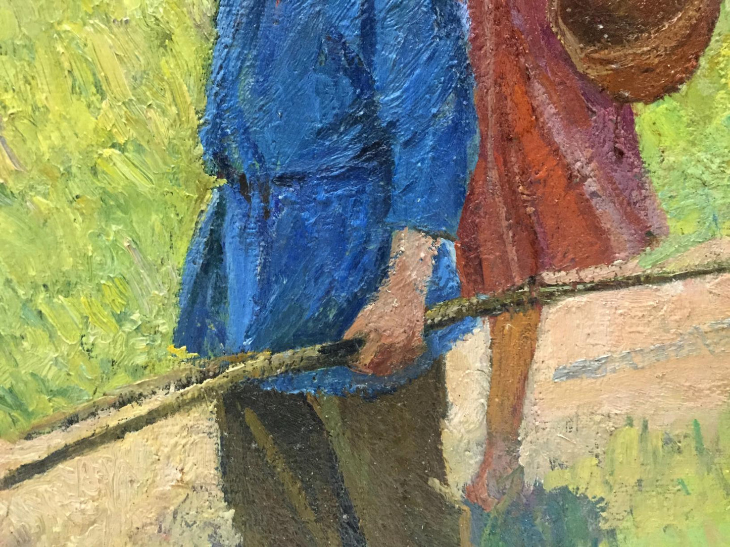Oil painting To the forest by Kogan-Shats Matviy Borysovych, two figures on path