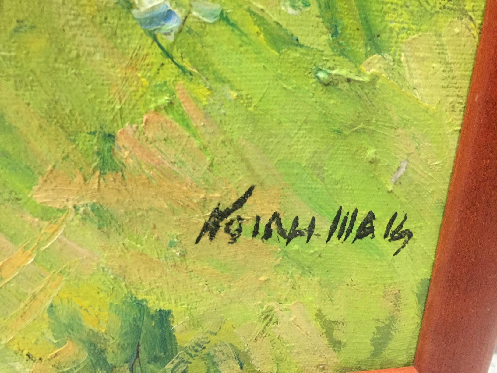 Vibrant green oil painting To the forest by Kogan-Shats Matviy Borysovych