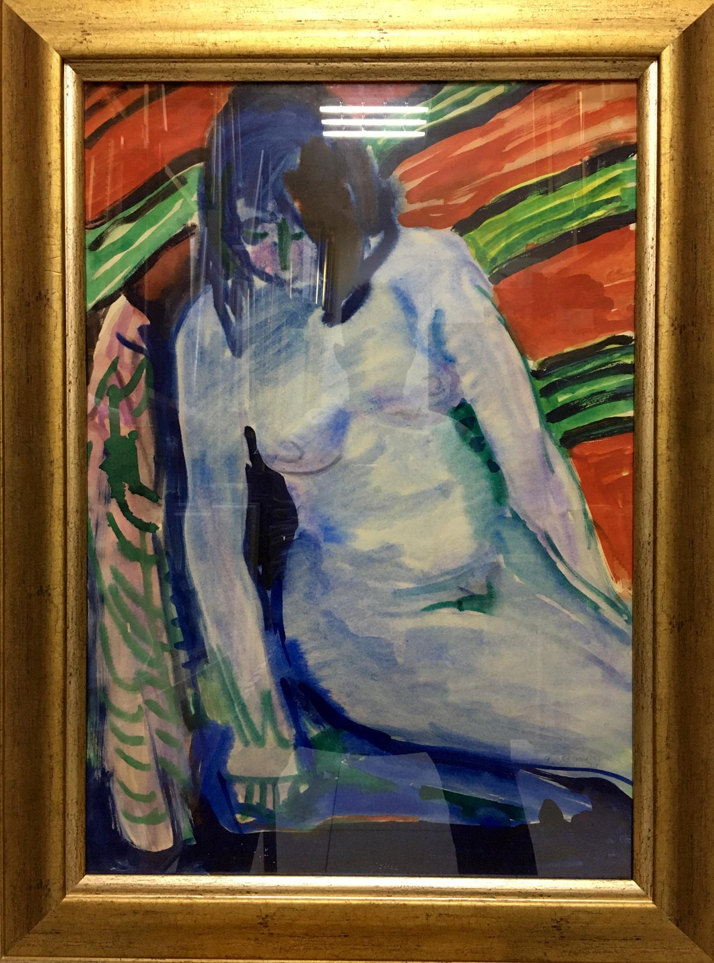 Framed watercolor portrait of a girl by Glushchenko Nikolay Petrovich