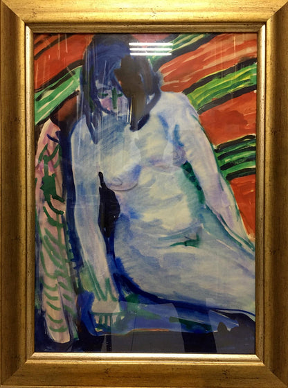 Framed watercolor portrait of a girl by Glushchenko Nikolay Petrovich