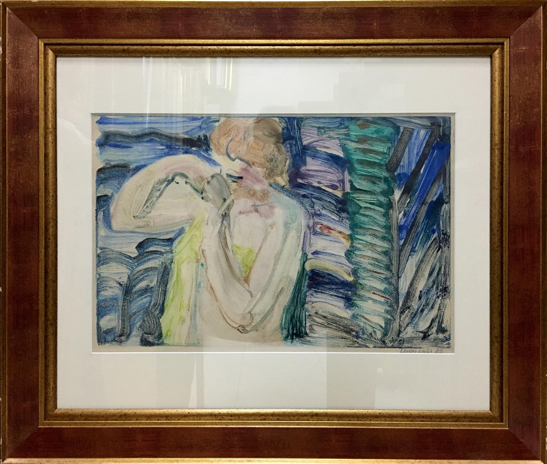 Framed portrait of a girl by Glushchenko Nikolay Petrovich in pastel tones