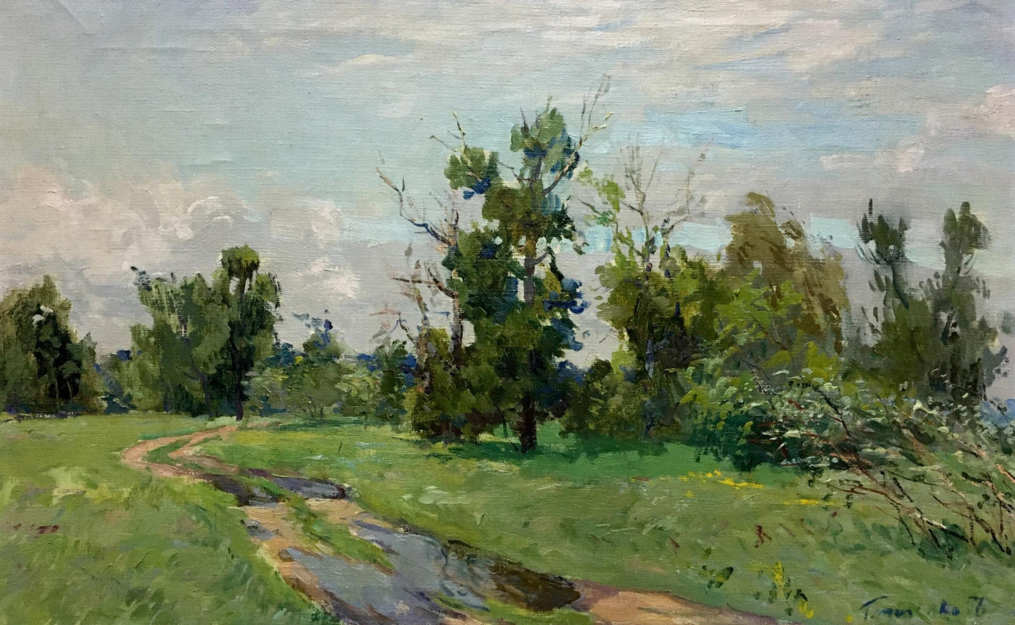 Serene oil landscape painting by Glushchenko Nikolay Petrovich