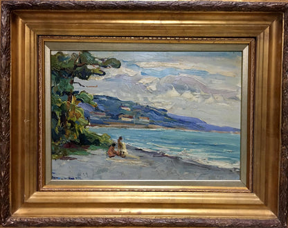 Oil painting Near the shore with a girl by Glushchenko Nikolay Petrovich