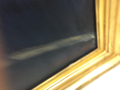 Oil painting Lifeguard on a ship by Egor Tolkunov, gold frame, dark blue canvas