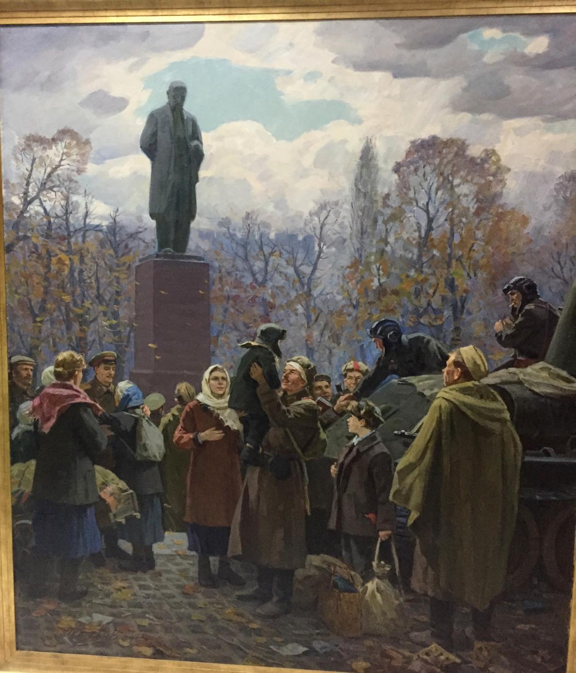 Bronze statue of man in formal attire on pedestal by Petukhov Vasily Afanasevich