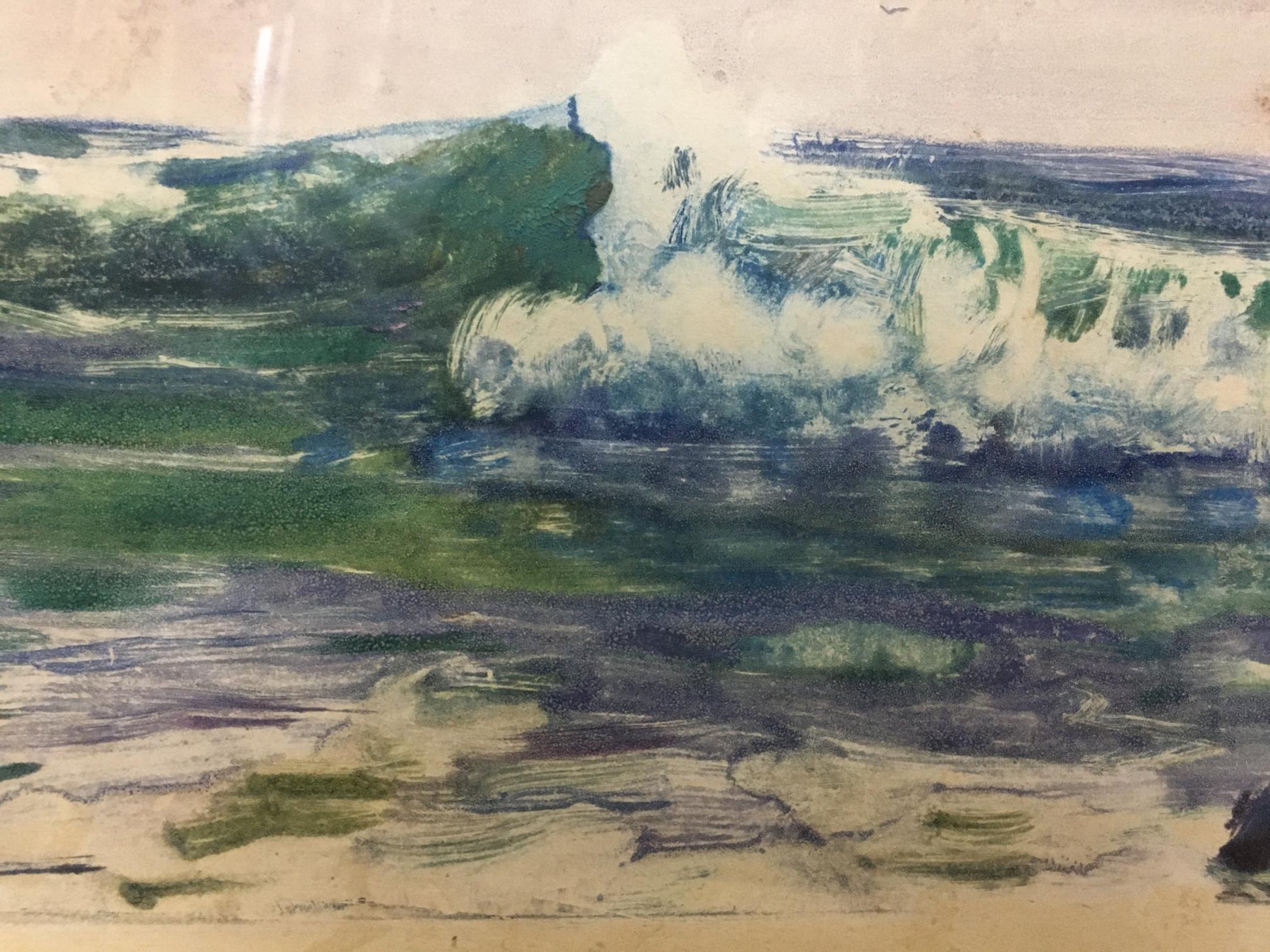 Textured impressionistic painting of crashing ocean wave by Glushchenko Nikolay Petrovich