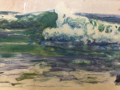 Textured impressionistic painting of crashing ocean wave by Glushchenko Nikolay Petrovich