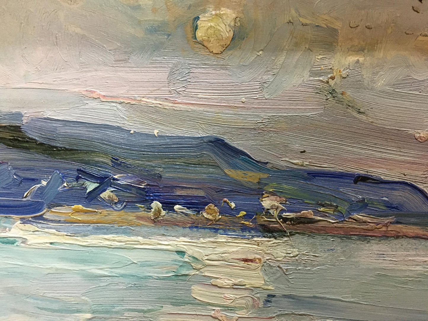 Oil painting Seascape by Glushchenko Nikolay Petrovich, textured coastal scene