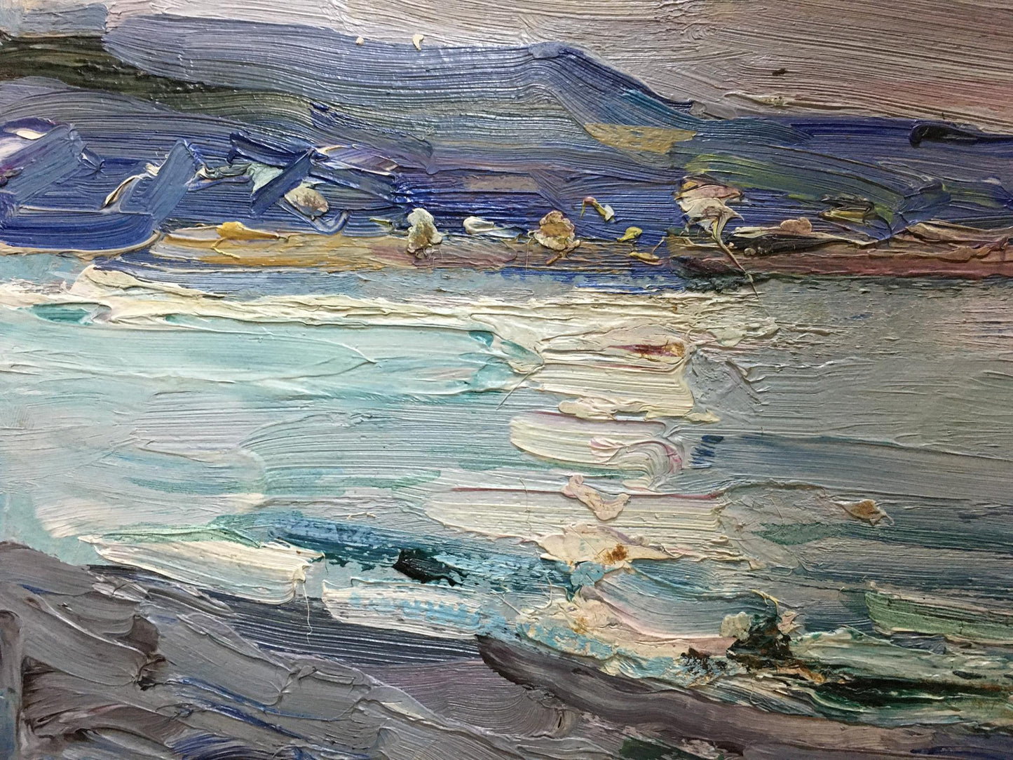 Oil painting Seascape by Glushchenko Nikolay Petrovich impressionistic coastal landscape