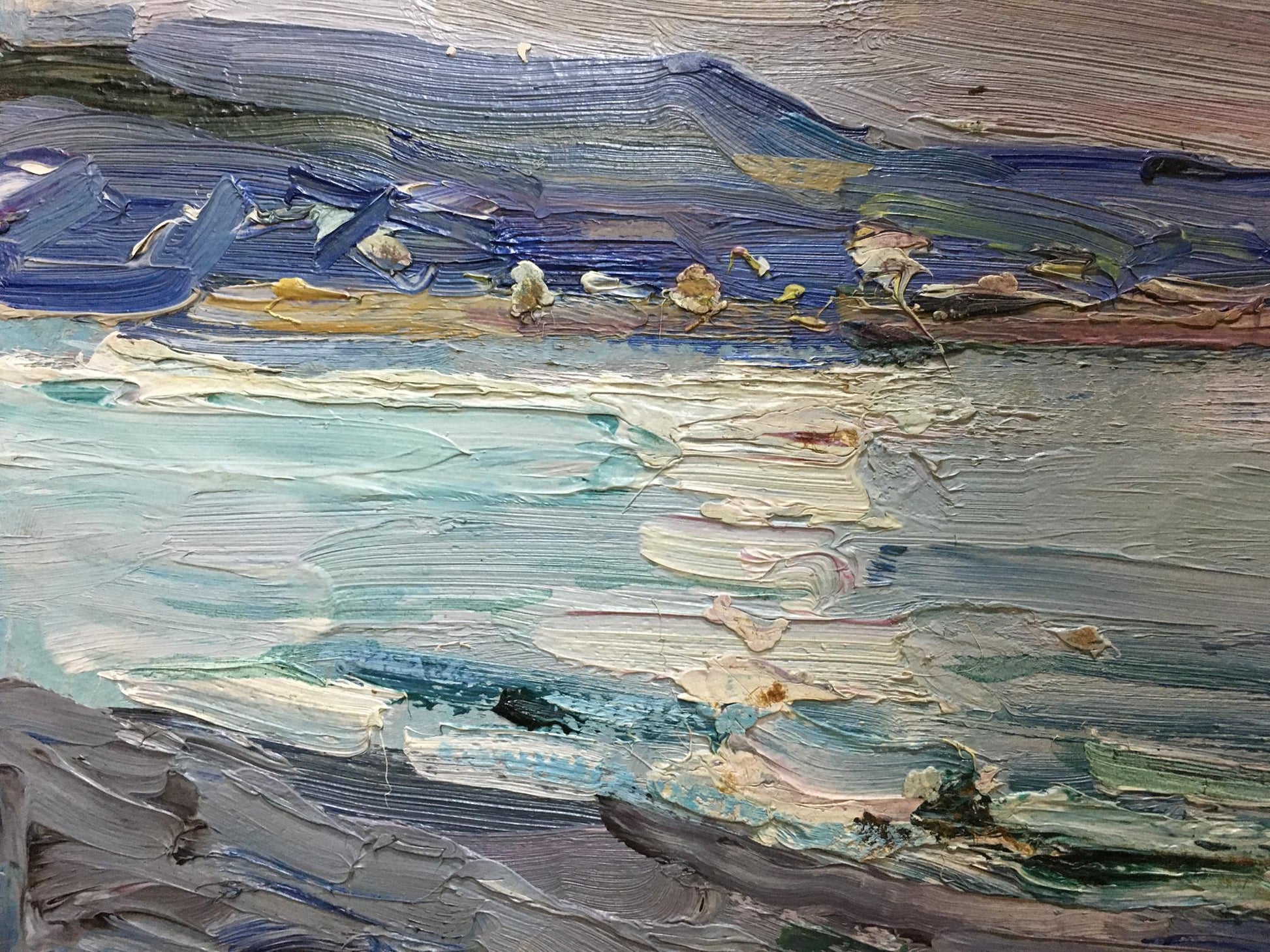 Oil painting Seascape by Glushchenko Nikolay Petrovich impressionistic coastal landscape