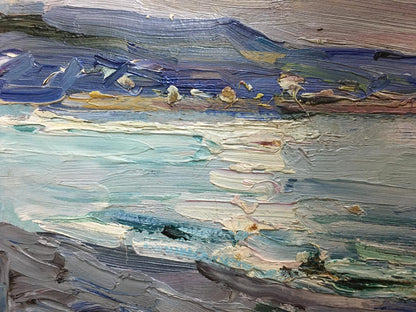 Oil painting Seascape by Glushchenko Nikolay Petrovich impressionistic coastal landscape
