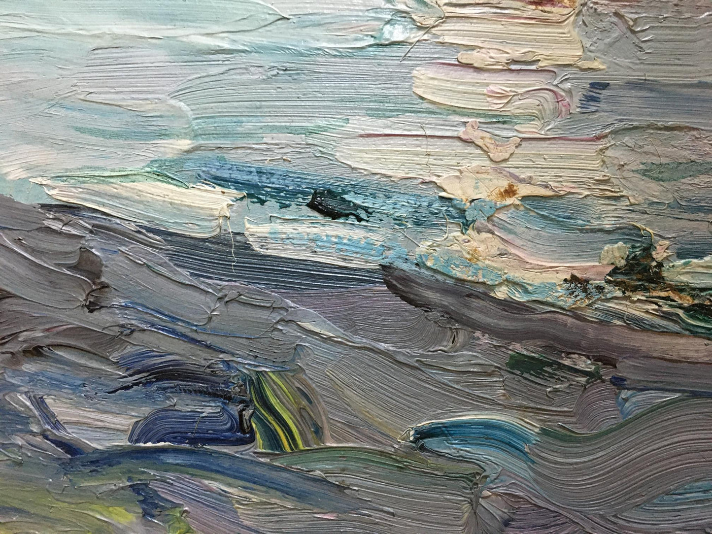 Oil painting Seascape by Glushchenko Nikolay Petrovich, blue gray textured brushstrokes