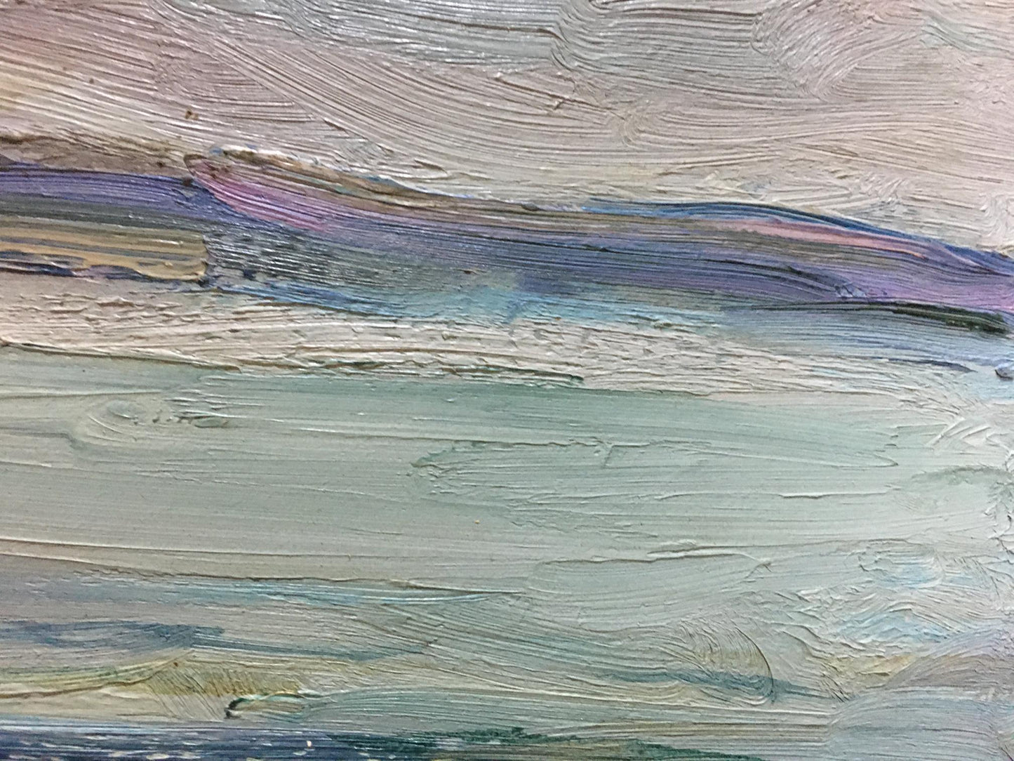 Oil painting Seascape by Glushchenko Nikolay Petrovich in muted grays, teals, purples