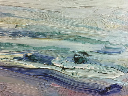 Oil painting Seascape by Glushchenko Nikolay Petrovich, abstract blue green textured brushstrokes