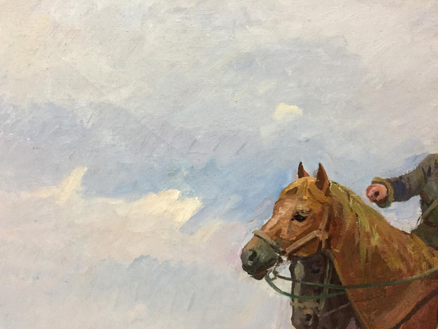 Oil painting by Getmans Kogan-Shats Matviy Borysovych of chestnut horse