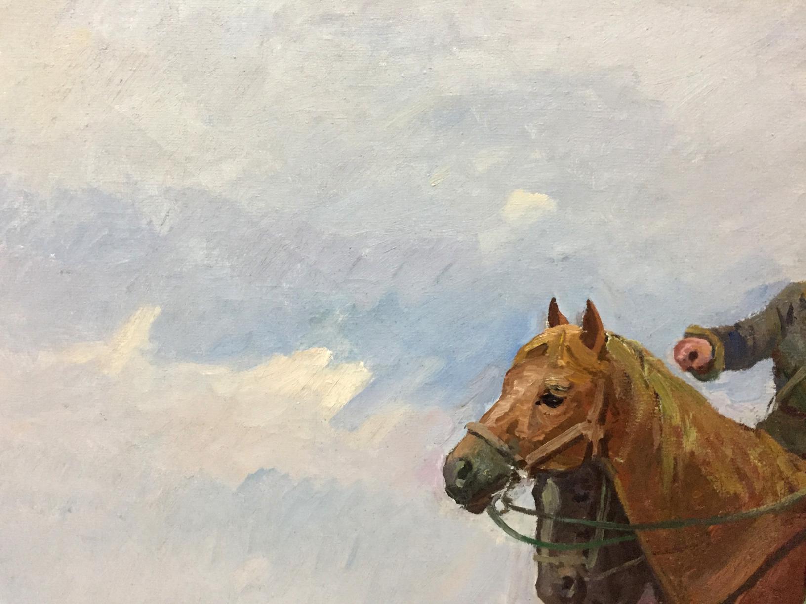 Oil painting by Getmans Kogan-Shats Matviy Borysovych of chestnut horse