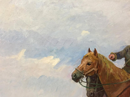 Oil painting by Getmans Kogan-Shats Matviy Borysovych of chestnut horse