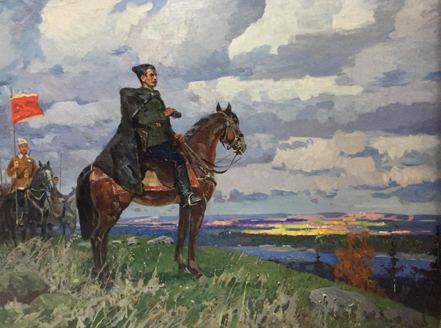 Oil painting Chapaev Khodchenko by Lev Pavlovich: mounted officer on horse
