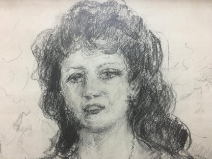 Detailed charcoal sketch of nurse portrait by Shishko Sergey Fedorovich