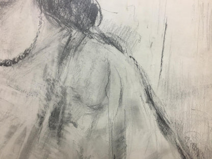 Charcoal sketch of nurse portrait by Shishko Sergey Fedorovich