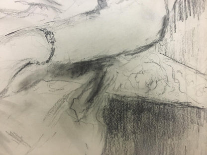 Sketch of hand on surface in gray tones by Shishko Sergey Fedorovich
