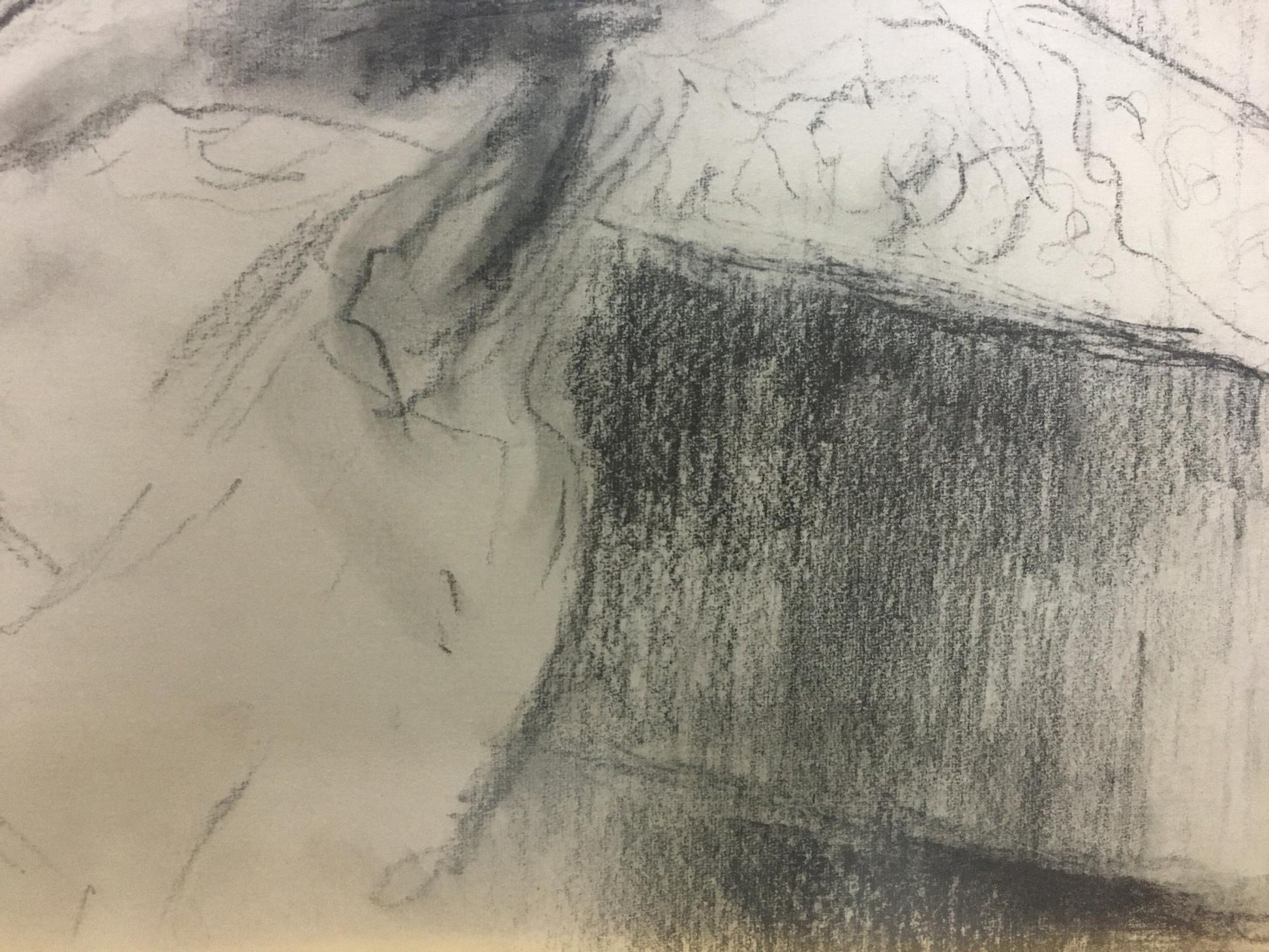 Sketch of draped gray fabric by Shishko Sergey Fedorovich nurse portrait