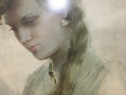 Soft watercolor portrait of girl by Bernadsky Valentin Danilovich