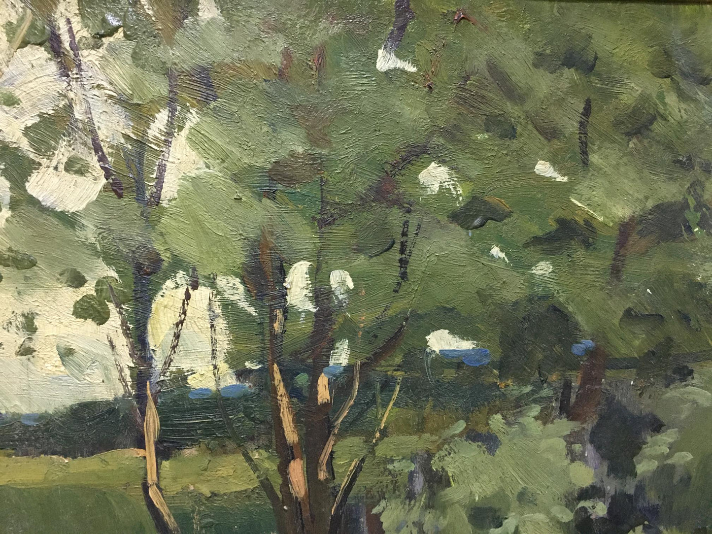 Textured oil painting of summer forest by Polurezov G.I