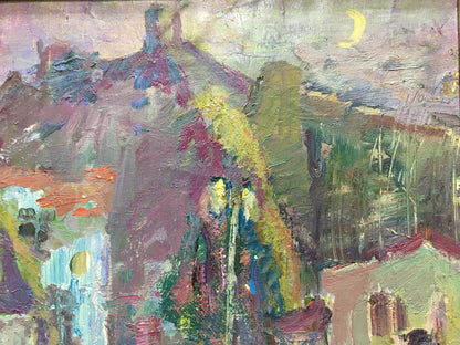 Abstract Night Balaclava village oil painting by Karpov Andrey Karpov Nikolay Mikhailovich