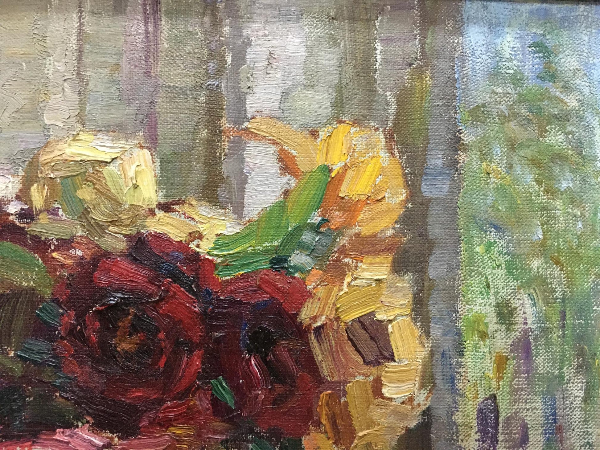 Oil painting of red roses by Kurnakov Georgy Vasilievich