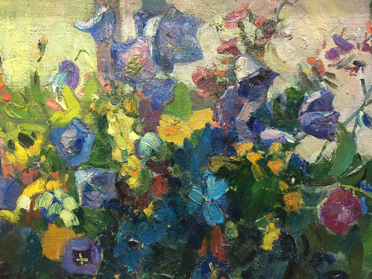 Vibrant impressionist oil painting of Nesukai forest flowers by Vera Yakovlevna