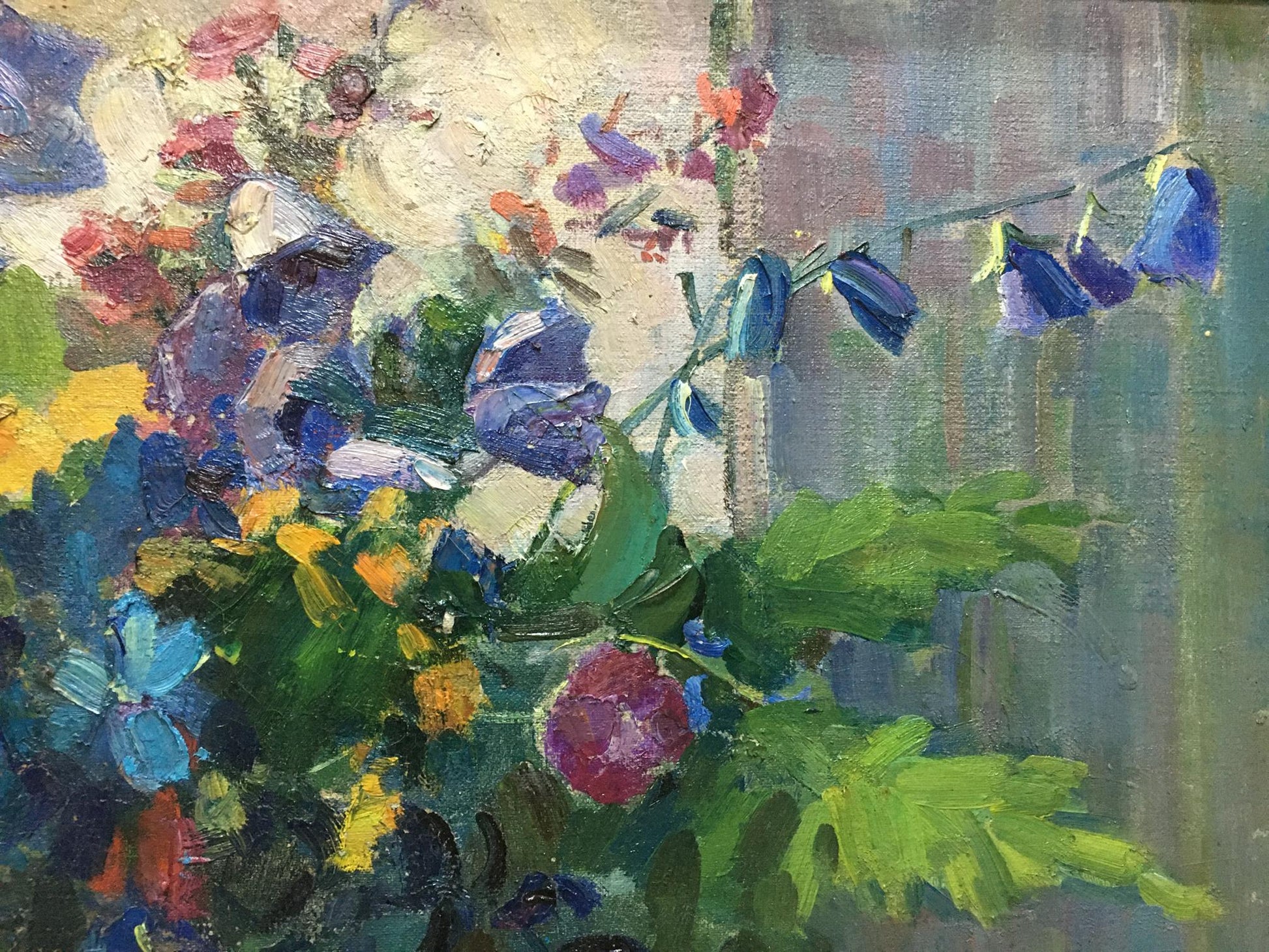 Vibrant impressionist oil painting Forest flowers by Nesukai Vera Yakovlevna