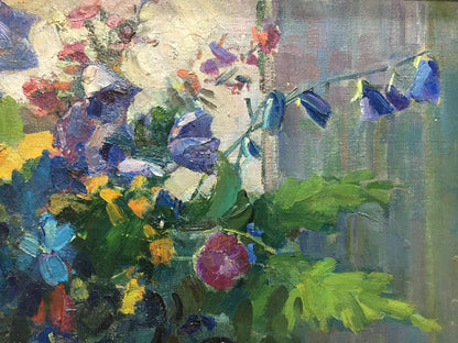 Vibrant impressionist oil painting Forest flowers by Nesukai Vera Yakovlevna